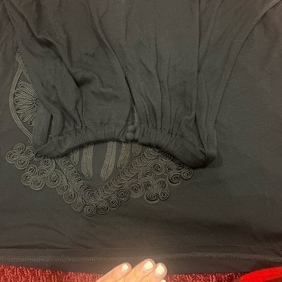 INC INTERNATIONAL CONCEPTS Black with black floral embroidery host pick - Picture 10 of 13